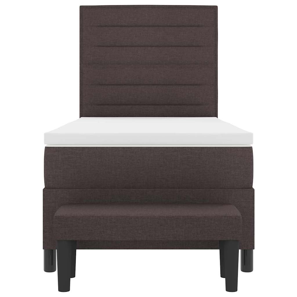 Box spring seng med hovedgærde Mørk Brun 100 x 200 cm Stof