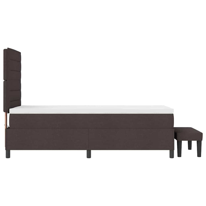 Box spring seng med hovedgærde Mørk Brun 100 x 200 cm Stof