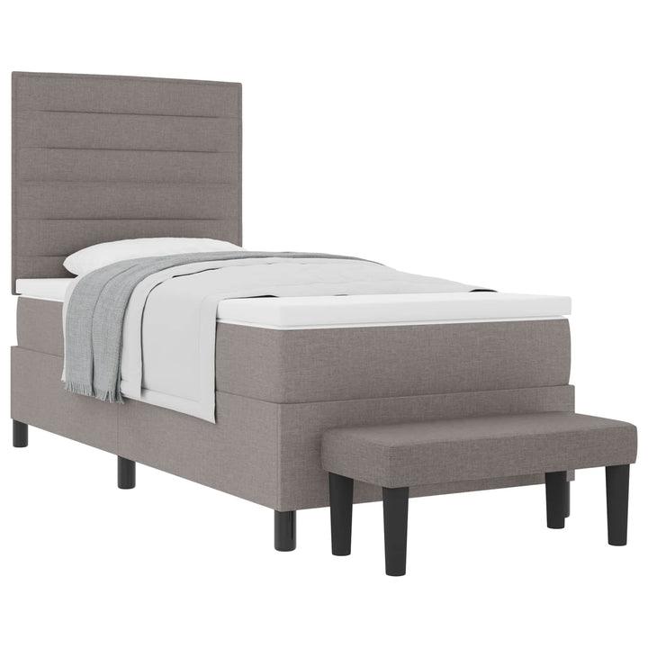 Box spring seng med hovedgærde Gråbrun 100 x 200 cm Stof