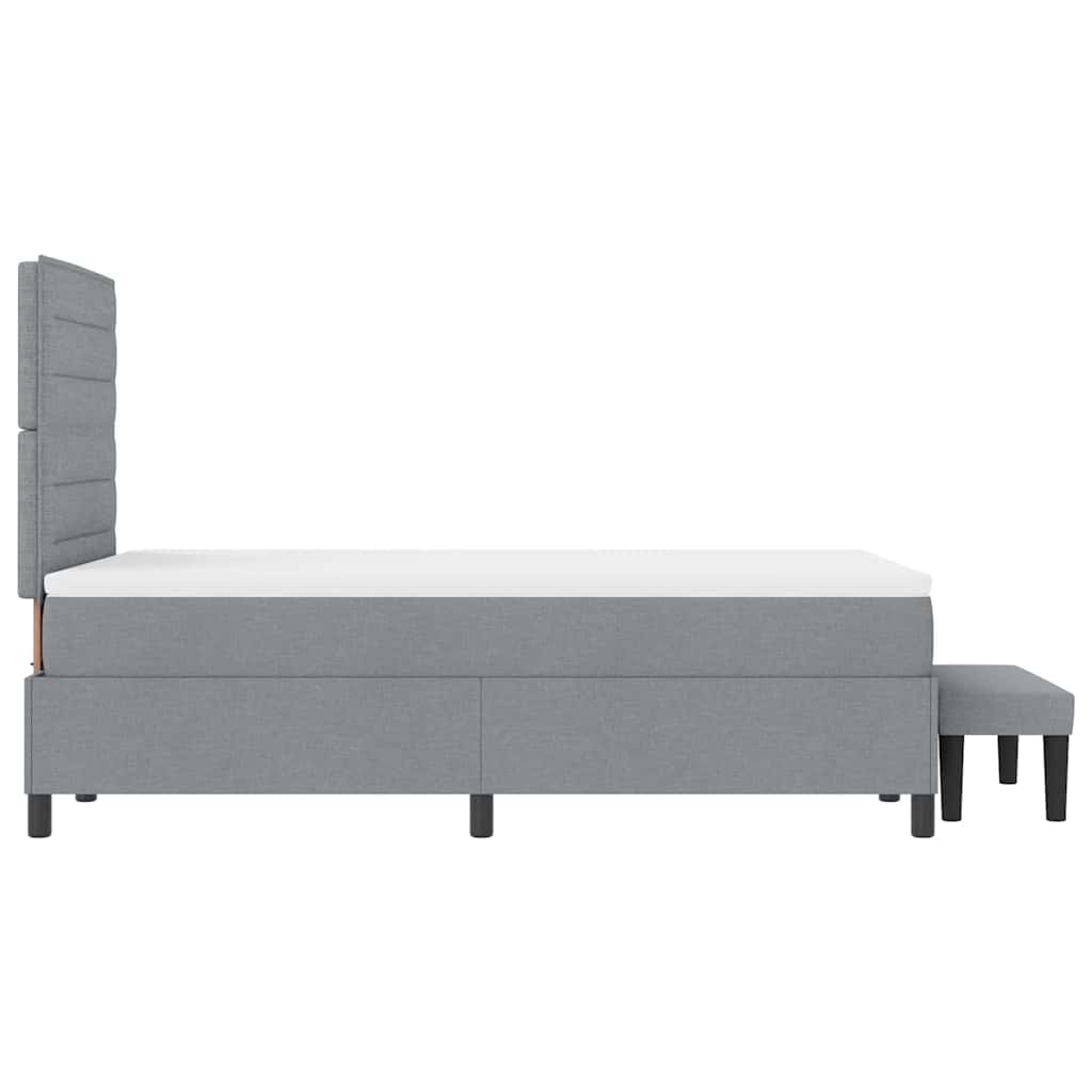 Box spring seng med hovedgærde Lysegrå 120 x 190 cm Stof