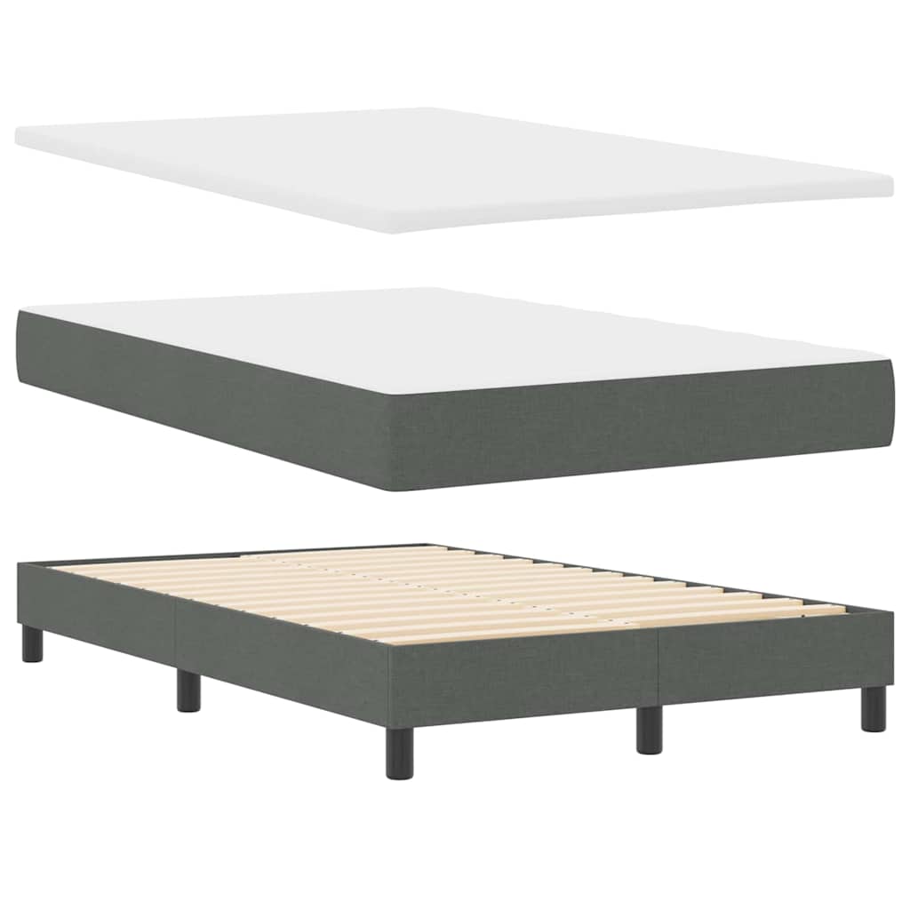 Box spring seng med hovedgærde Mørkegrå 120 x 190 cm Stof