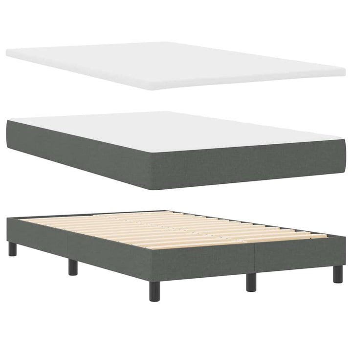 Box spring seng med hovedgærde Mørkegrå 120 x 190 cm Stof