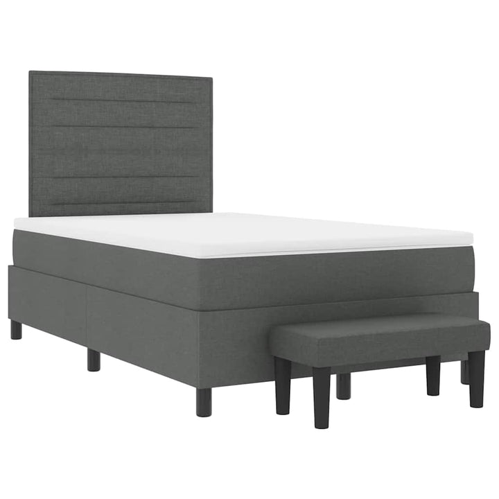 Box spring seng med hovedgærde Mørkegrå 120 x 190 cm Stof