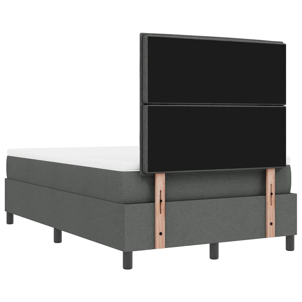 Box spring seng med hovedgærde Mørkegrå 120 x 190 cm Stof