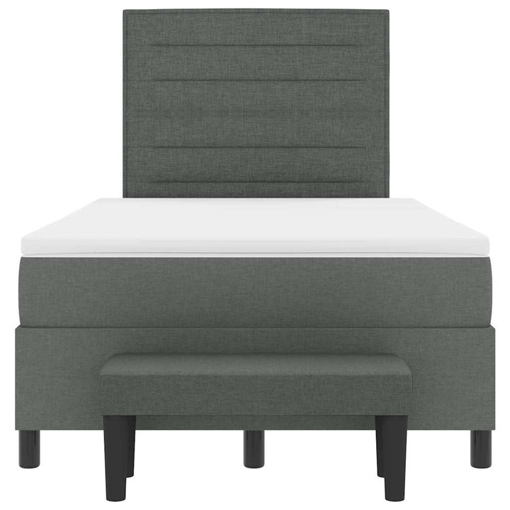 Box spring seng med hovedgærde Mørkegrå 120 x 190 cm Stof