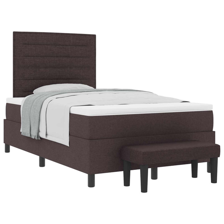 Box spring seng med hovedgærde Mørk Brun 120 x 190 cm Stof