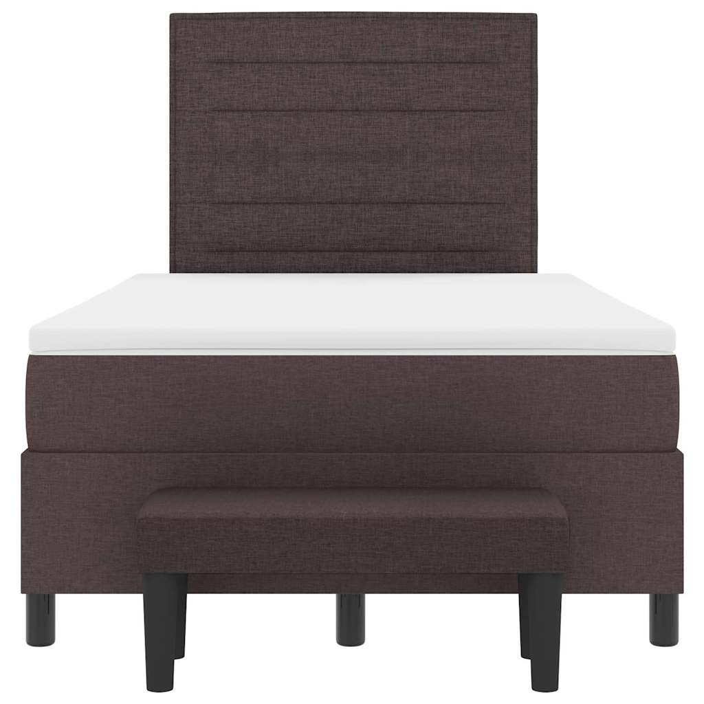 Box spring seng med hovedgærde Mørk Brun 120 x 190 cm Stof