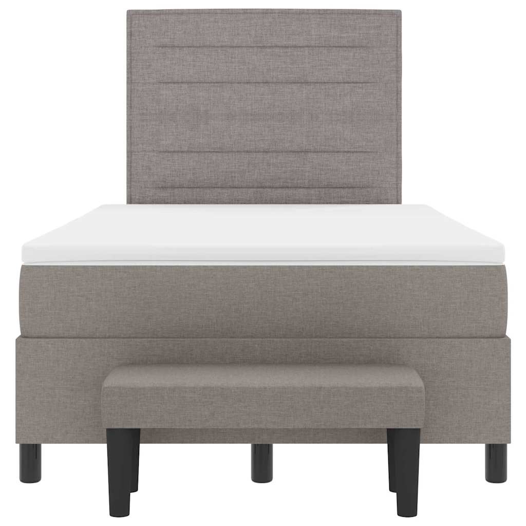 Box spring seng med hovedgærde Gråbrun 120 x 190 cm Stof