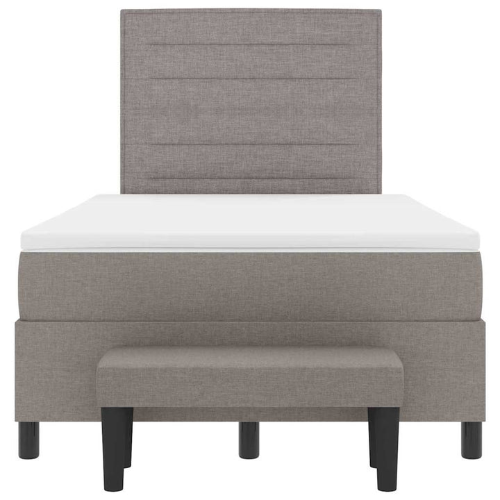 Box spring seng med hovedgærde Gråbrun 120 x 190 cm Stof