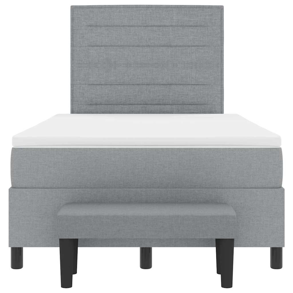 Box spring seng med pude Lysegrå 120 x 200 cm Stof