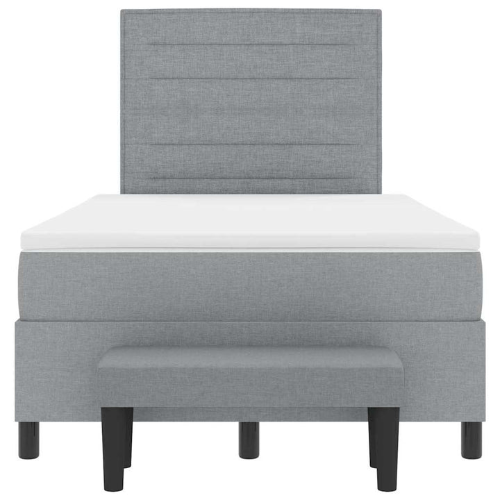 Box spring seng med pude Lysegrå 120 x 200 cm Stof