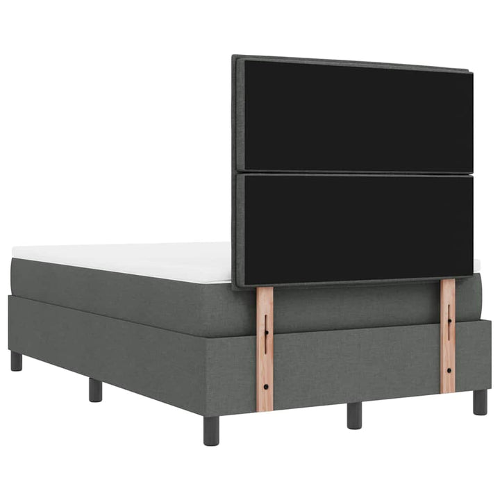 Box spring seng med pude Mørkegrå 120 x 200 cm Stof