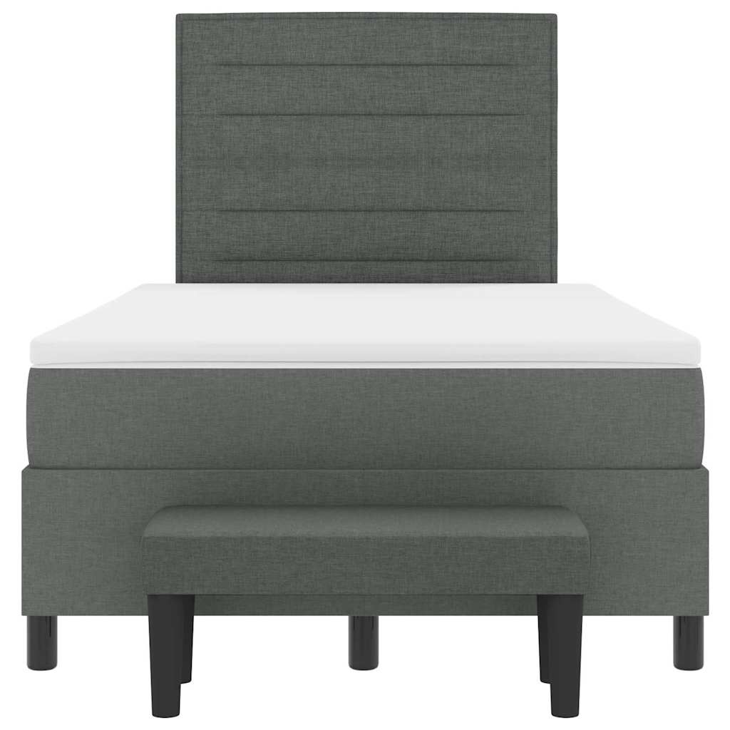 Box spring seng med pude Mørkegrå 120 x 200 cm Stof