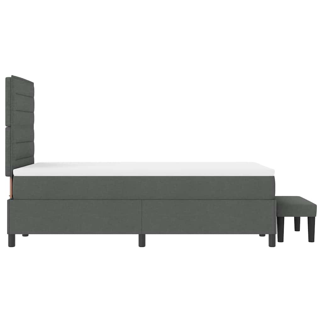 Box spring seng med pude Mørkegrå 120 x 200 cm Stof