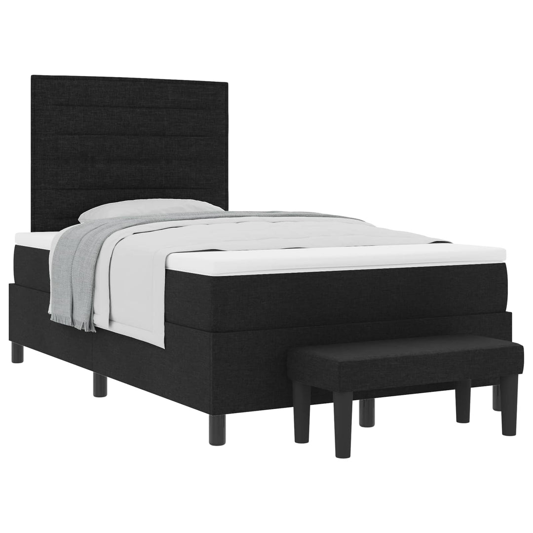 Box spring seng med hovedgærde Sort 120 x 200 cm Stof