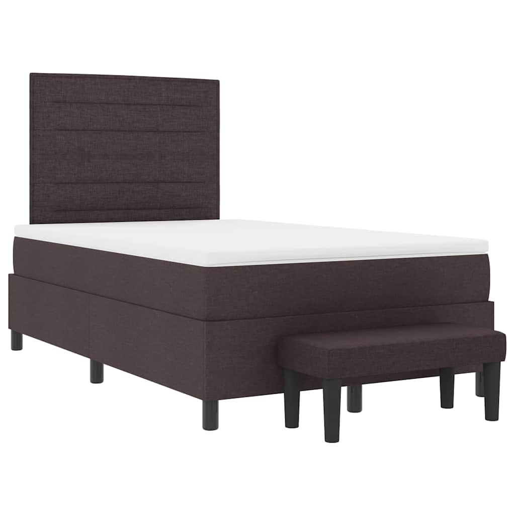 Box spring seng med hovedgærde Mørk Brun 120 x 200 cm Stof