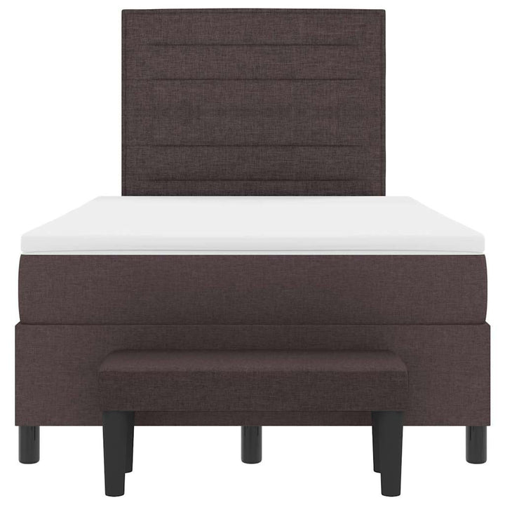 Box spring seng med hovedgærde Mørk Brun 120 x 200 cm Stof