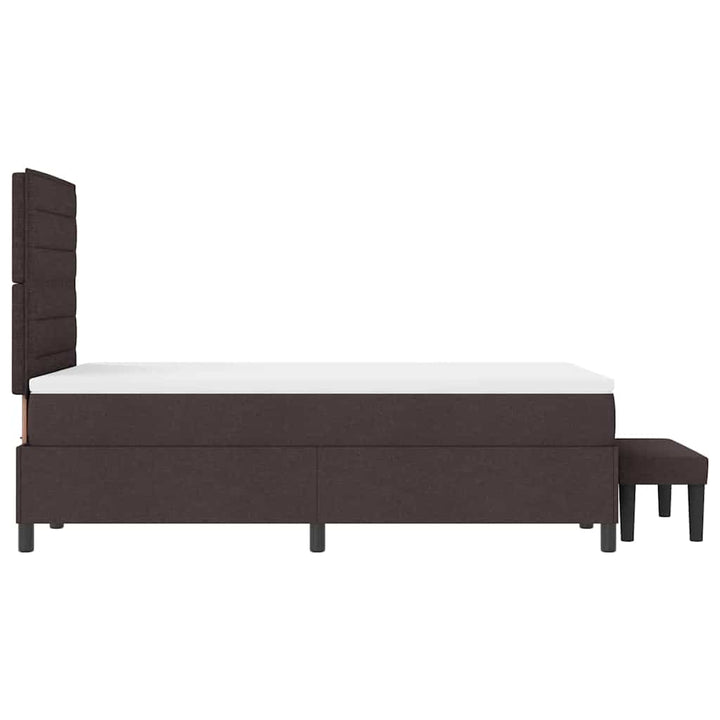 Box spring seng med hovedgærde Mørk Brun 120 x 200 cm Stof