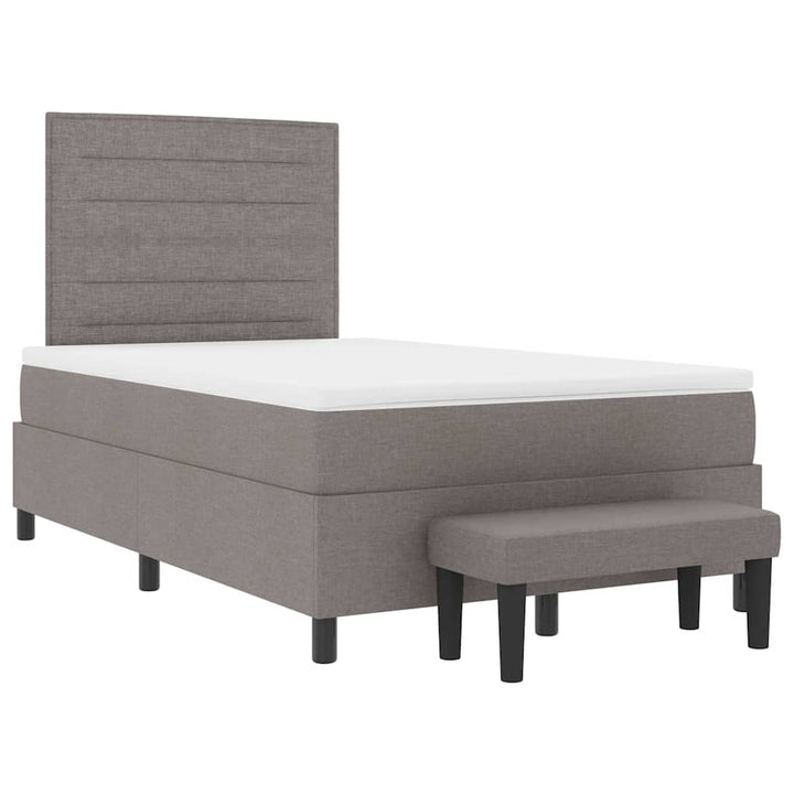Box spring seng med hovedgærde Gråbrun 120 x 200 cm Stof