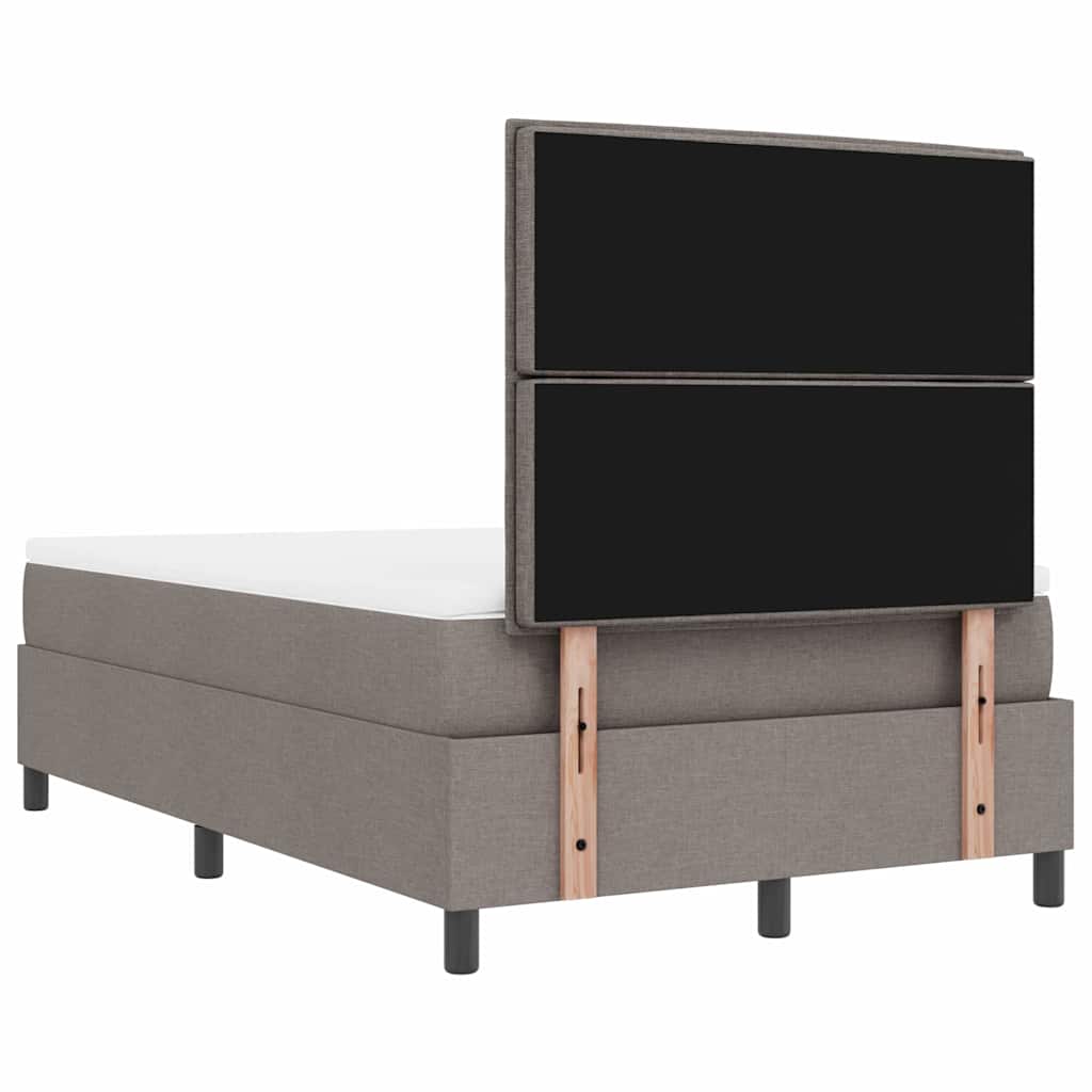 Box spring seng med hovedgærde Gråbrun 120 x 200 cm Stof