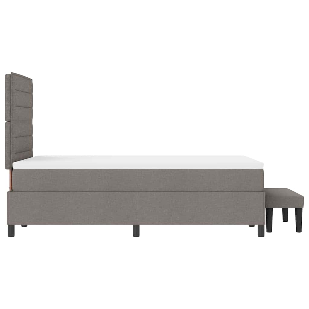 Box spring seng med hovedgærde Gråbrun 120 x 200 cm Stof