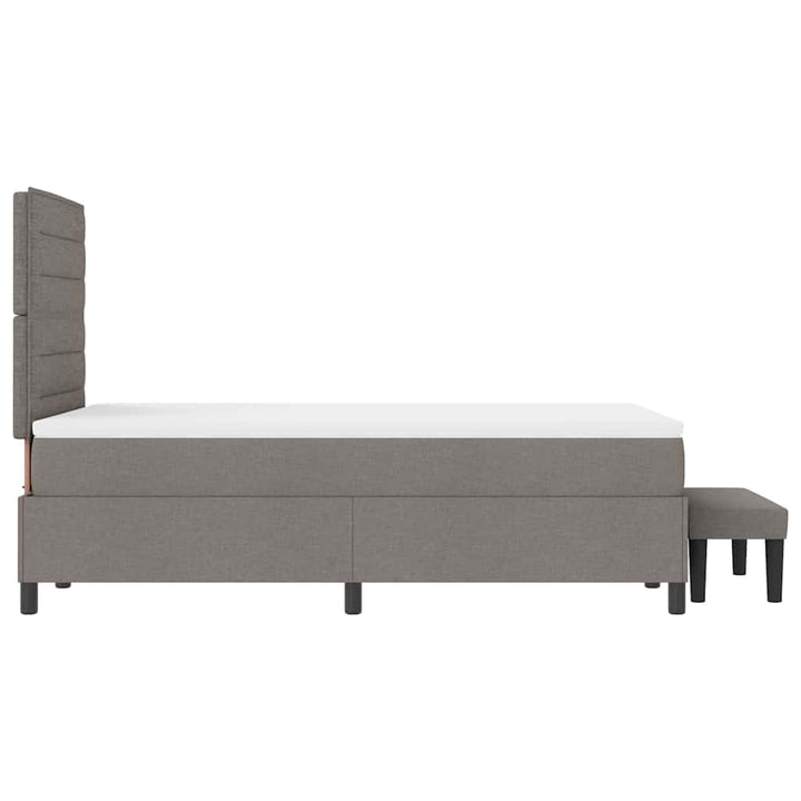 Box spring seng med hovedgærde Gråbrun 120 x 200 cm Stof