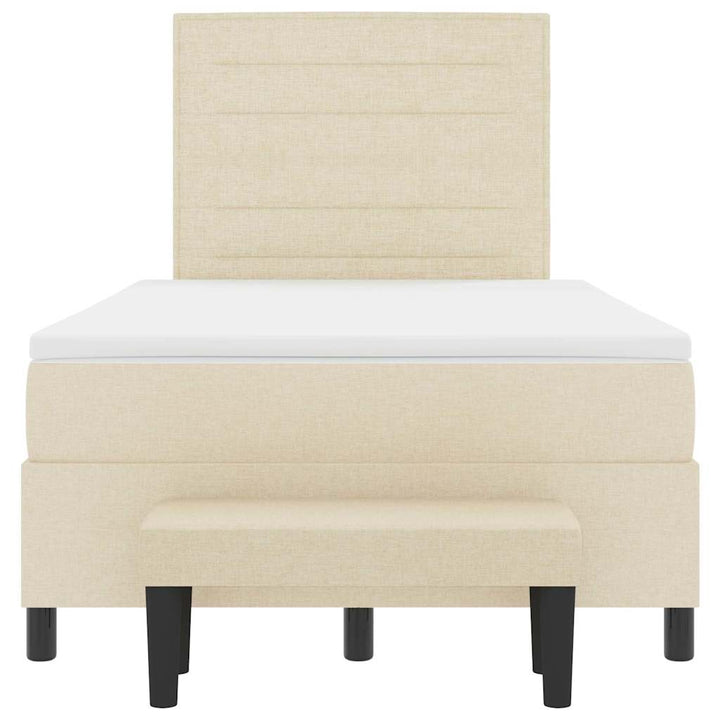Box spring seng med hovedgærde Creme 120 x 200 cm Stof
