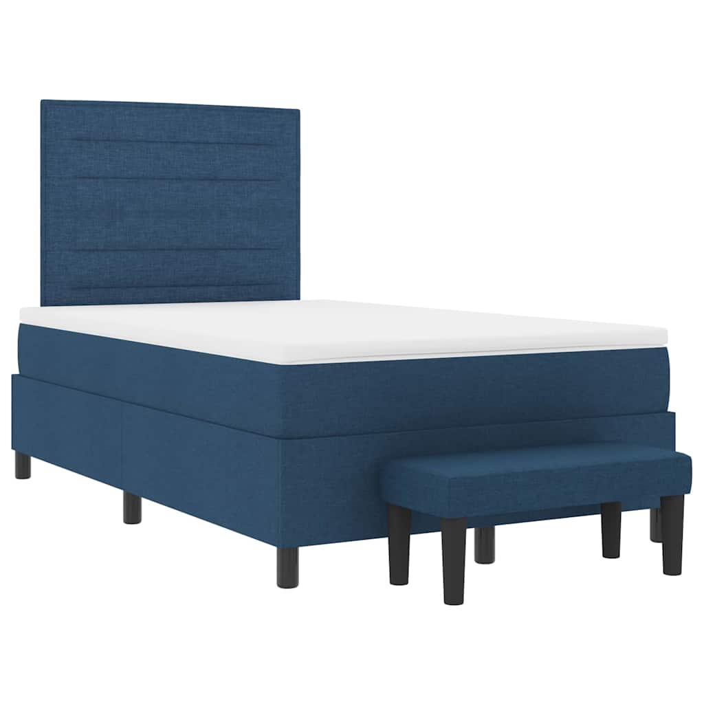 Box spring seng med hovedgærde Blå 120 x 200 cm Stof