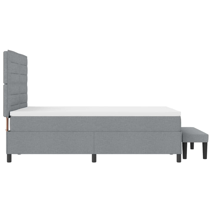 Box spring seng med hovedgærde Lysegrå 140 x 190 cm Stof