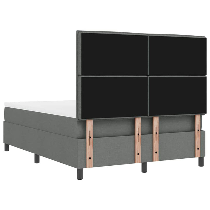 Box spring seng med pude Mørkegrå 140 x 190 cm Stof