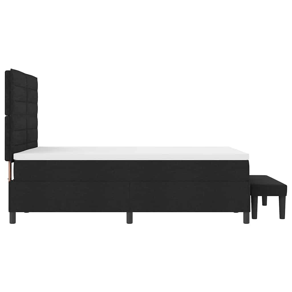 Box spring seng med hovedgærde Sort 140 x 190 cm Stof