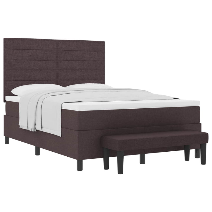 Box spring seng med pude Mørk Brun 140 x 190 cm Stof