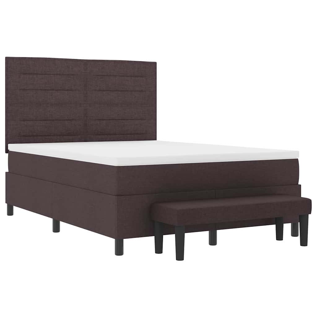 Box spring seng med pude Mørk Brun 140 x 190 cm Stof