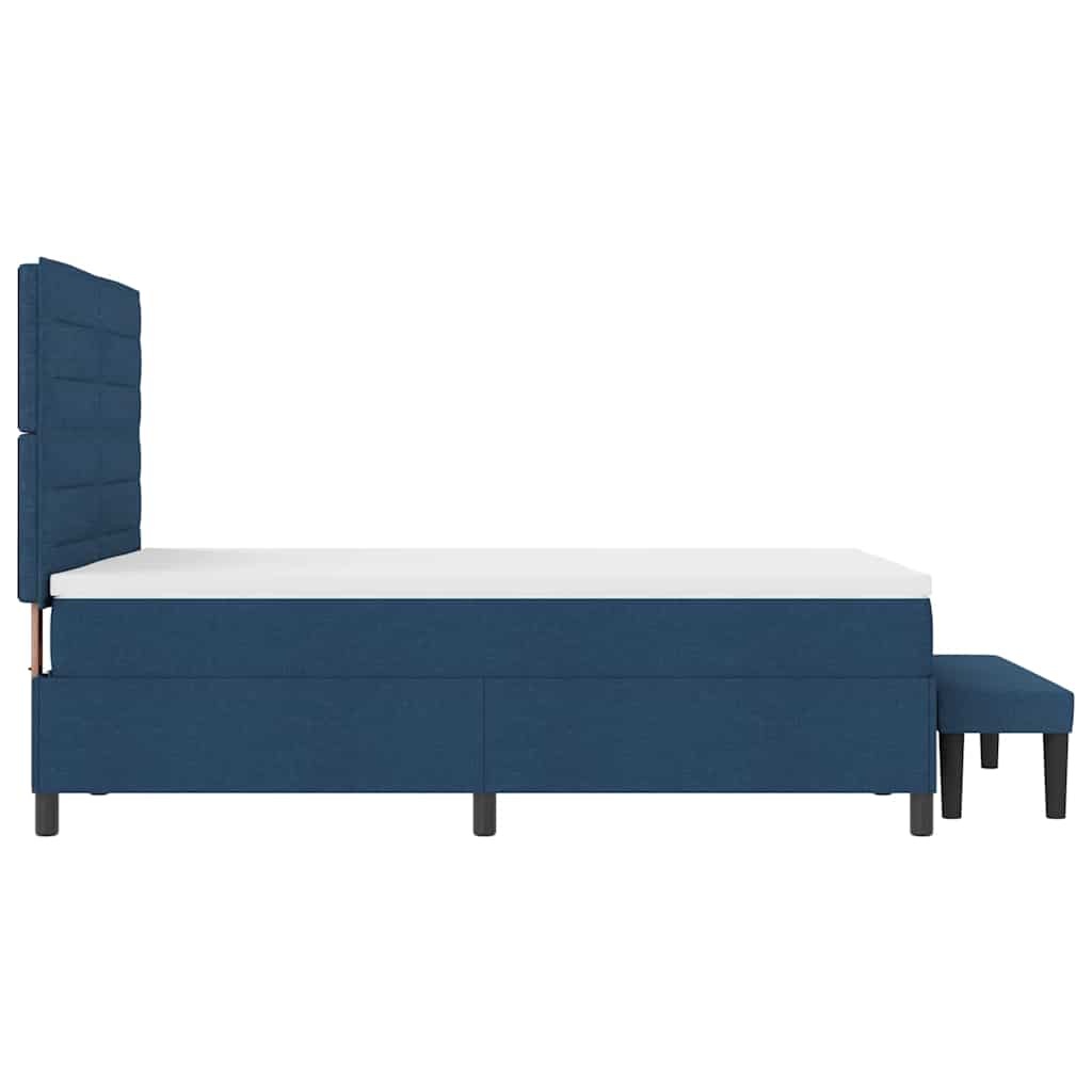 Box spring seng med hovedgærde Blå 140 x 190 cm Stof