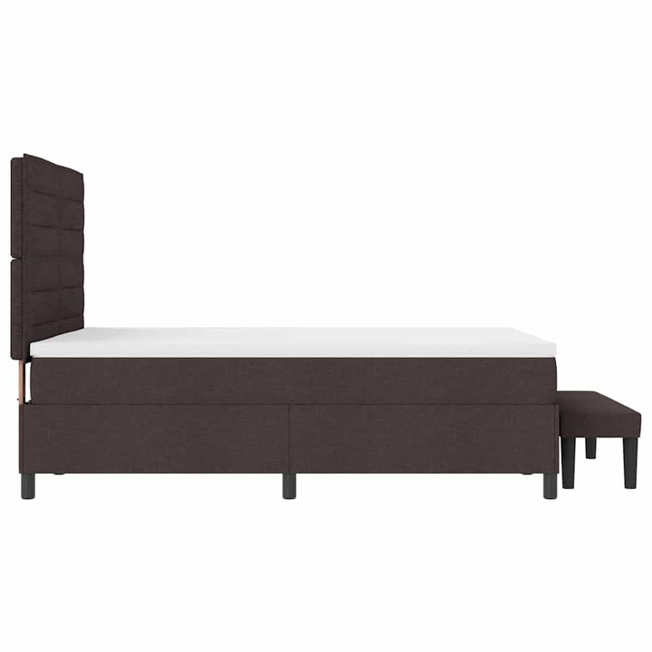 Box spring seng med hovedgærde Mørk Brun 140 x 200 cm Stof