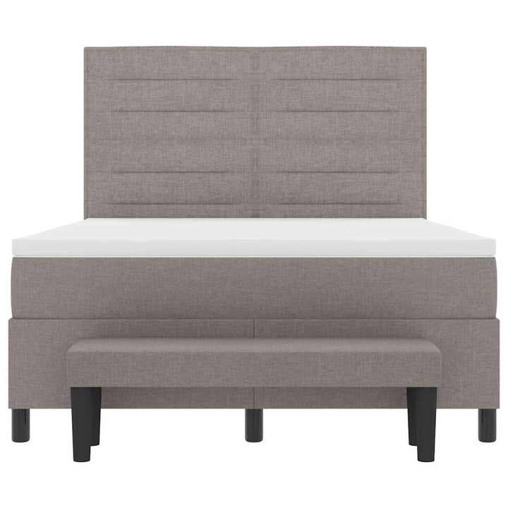 Box spring seng med hovedgærde Gråbrun 140 x 200 cm Stof