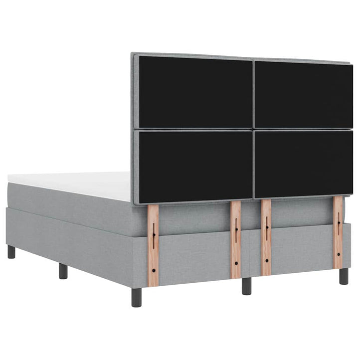 Box spring seng med hovedgærde Lysegrå 160 x 200 cm Stof