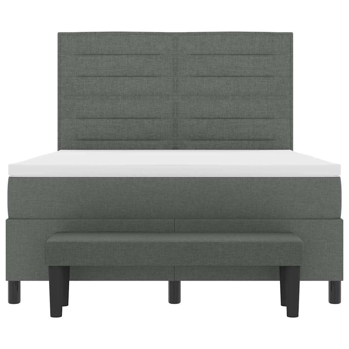 Box spring seng med pude Mørkegrå 160 x 200 cm Stof