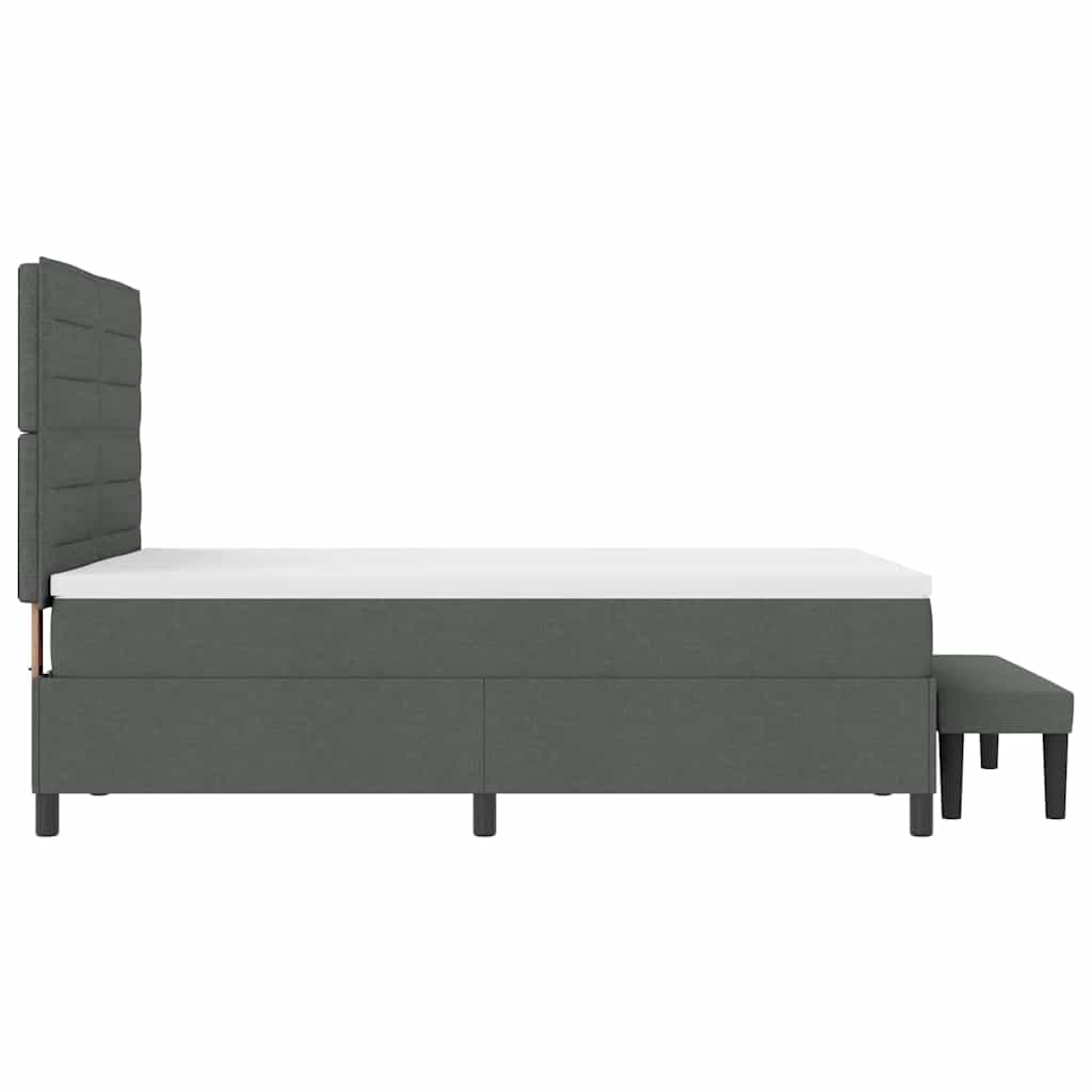 Box spring seng med pude Mørkegrå 160 x 200 cm Stof