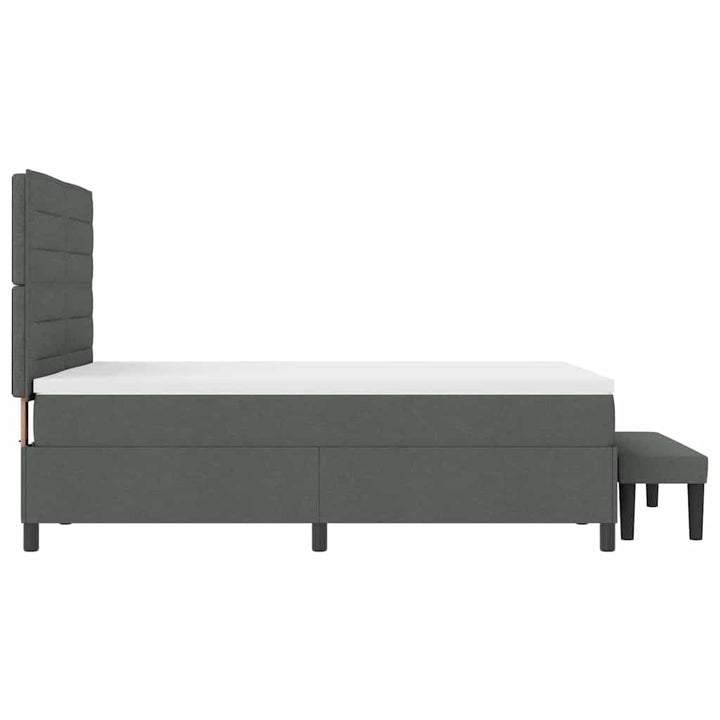 Box spring seng med pude Mørkegrå 160 x 200 cm Stof
