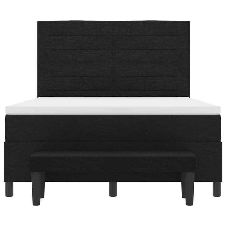 Box spring seng med hovedgærde Sort 160 x 200 cm Stof