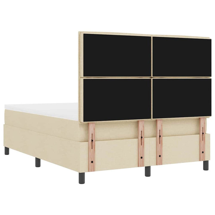 Box spring seng med hovedgærde Creme 160 x 200 cm Stof