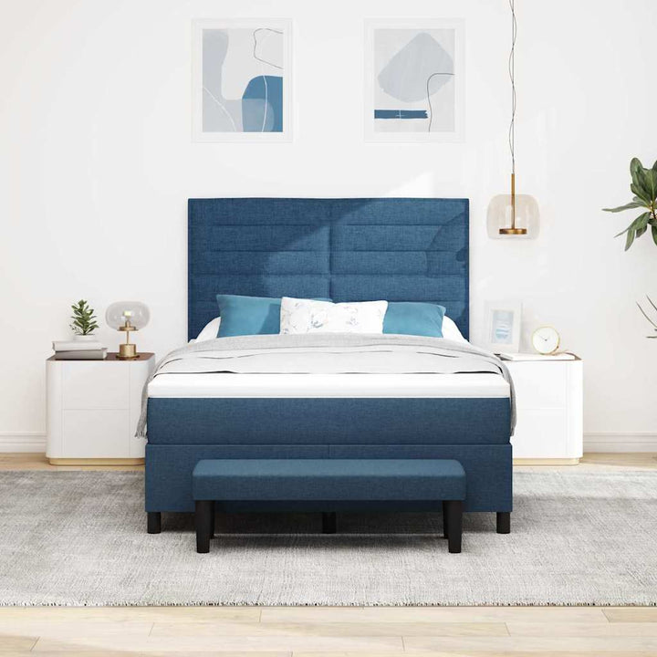 Box spring seng med hovedgærde Blå 160 x 200 cm Stof