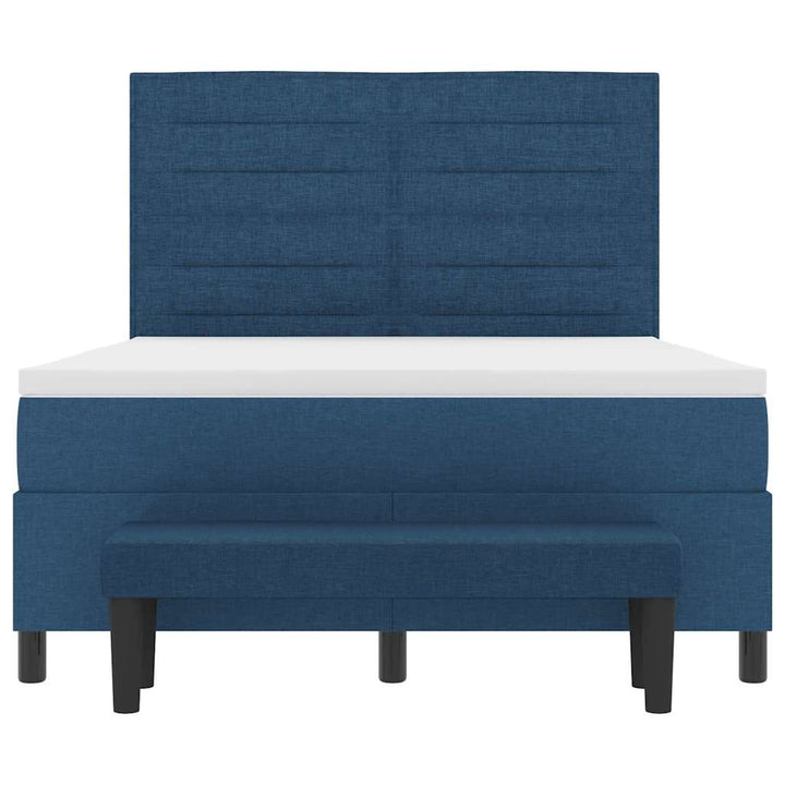 Box spring seng med hovedgærde Blå 160 x 200 cm Stof