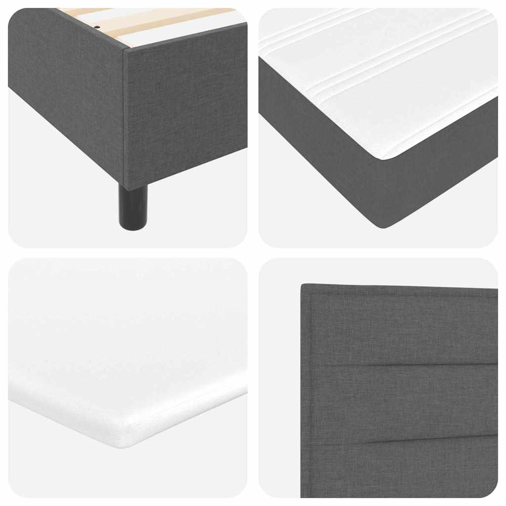 Box spring seng med hovedgærde Mørkegrå 180 x 200 cm Stof