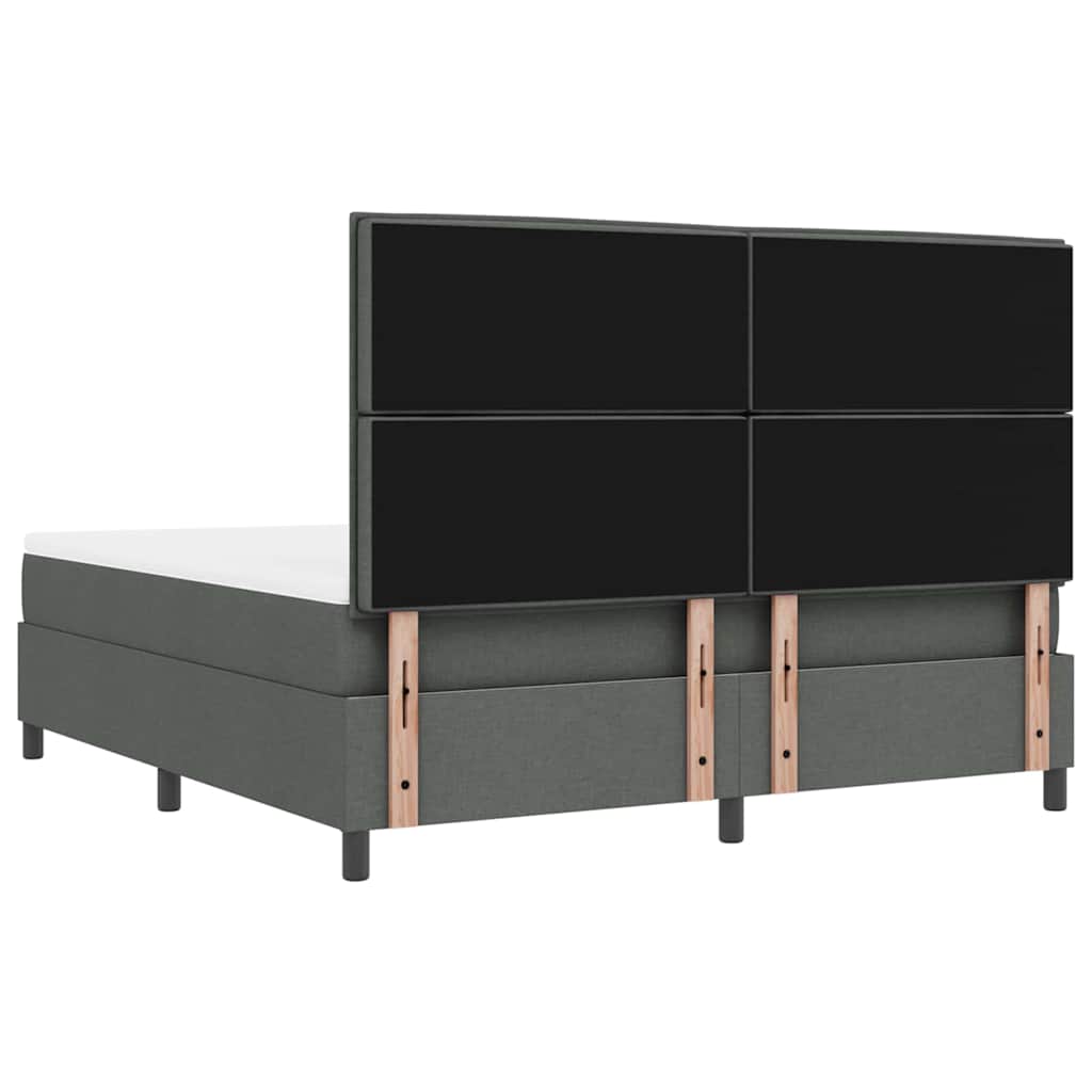 Box spring seng med hovedgærde Mørkegrå 180 x 200 cm Stof