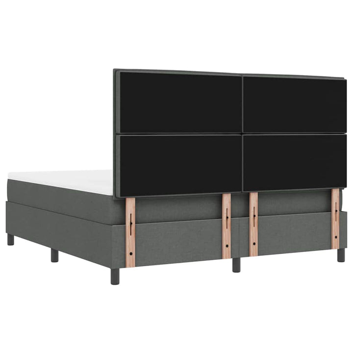 Box spring seng med hovedgærde Mørkegrå 180 x 200 cm Stof