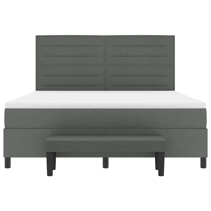 Box spring seng med hovedgærde Mørkegrå 180 x 200 cm Stof