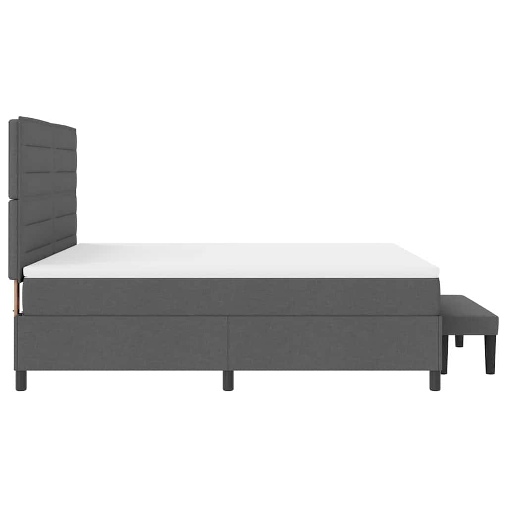 Box spring seng med hovedgærde Mørkegrå 180 x 200 cm Stof