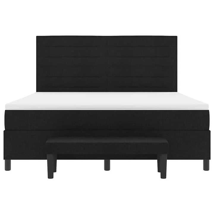 Box spring seng med hovedgærde Sort 180 x 200 cm Stof